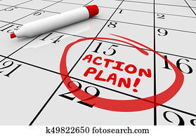 Action Plan Calendar Day Date Schedule 3d Illustration Action Plan Calendar Day Date Schedule 3d Illustration