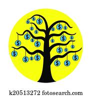 American currency tree vector