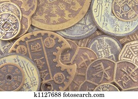 Asian Old Business Currency Coins Asian Old Business Currency Coins