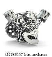 Engine concept. Gears and pistons. Engine concept. Gears and pistons.