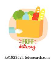 free delivery flat illustration
