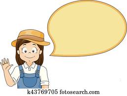 Kid Girl Speech Bubble Gardener