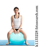 aziatische vrouw, oefening