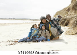 Black Family on a beach