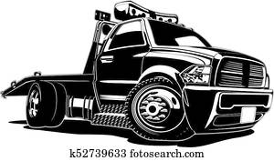 caricatura, caminhão reboque