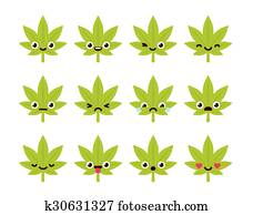 cute, cannabis, emoticons