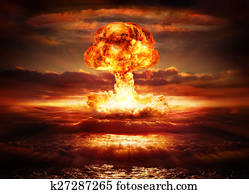 explosão, bomba nuclear, em, oceânicos