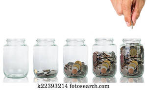 Filling up coins to glass for investment