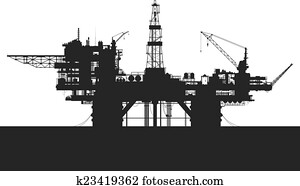 Sea oil rig. Oil platform in the sea. Detailed vector illustration. Sea oil rig. Oil platform in the sea. Detailed vector illustration.
