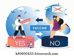 Vaccination debate, vector flat style design illustration Vaccination debate, vector flat style design illustration