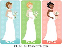 כלה, עם, בטן