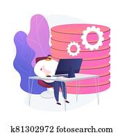 נתונים, ניתוח, וקטור, מושג, מטפורה