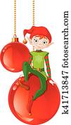 Christmas Elf Sitting On Ball Christmas Elf Sitting On Ball