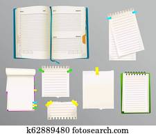 Diary and message notes illustration Diary and message notes illustration