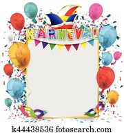 Golden Paper Frame Balloons Karneval Golden Paper Frame Balloons Karneval