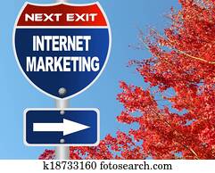 Internet marketing road sign Internet marketing road sign