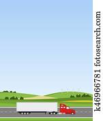 lastwagen, auf, dass, road., auslieferung, concept. lastwagen, auf, dass, road., auslieferung, concept.