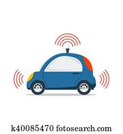 Self driving car isolated vector Self driving car isolated vector