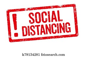 A red stamp on a white background - Social Distancing A red stamp on a white background - Social Distancing