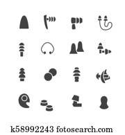 Earplugs flat glyph icons. Healthy sleep without snore, ear safety illustrations. Signs for medical store. Pixel perfect 48x48. Editable Strokes Earplugs flat glyph icons. Healthy sleep without snore, ear safety illustrations. Signs for medical store. Pixel perfect 48x48. Editable Strokes