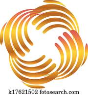 handen, zakelijk, goud, logo