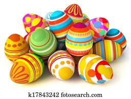 Happy Easter. Pile of eggs Happy Easter. Pile of eggs