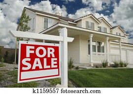 Home For Sale Sign & New Home