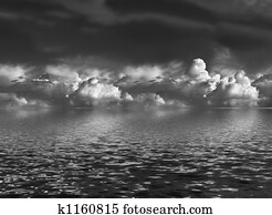Cumulus Clouds Over Water