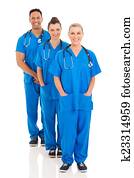 group of medical team standing in a row