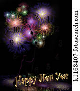 New Year 2009 with clock New Year 2009 with clock