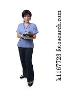 Nurse with medical records