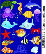Sea life cartoon Sea life cartoon
