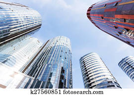 up looking the modern business office building exterior and sky