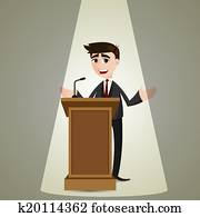 만화, 실업가, 말하는 것, 통하고 있는, 지휘대