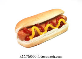 cachorro quente, com, ketchup, e