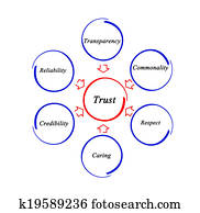 diagramm, von, vertrauen