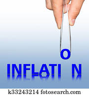 Hand with tweezers and word inflation