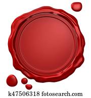 Red wax seal isolated on white background Red wax seal isolated on white background