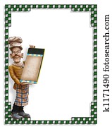 טבח, עם, טופס, תפריט