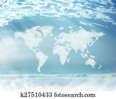 Conceptual picture of dense clouds in the worldwide shape