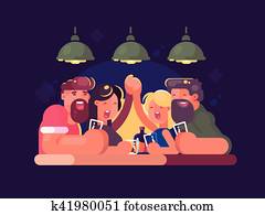 Friends relaxing at bar