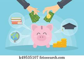 geld, für, education.