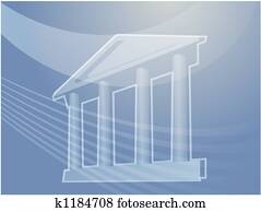 Grand building with pillars illustration Grand building with pillars illustration