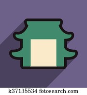 Japanische, eingangstüren, japan, zusammensetzung, computergrafik Stock