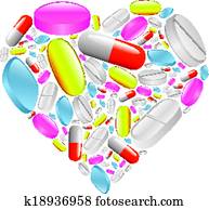 pills and capsule in heart pills and capsule in heart