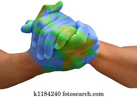 Planet Earth Painted Man Hands