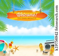 Summer vacation illustration