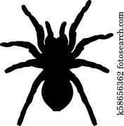 Vector silhouette of a black spider Vector silhouette of a black spider