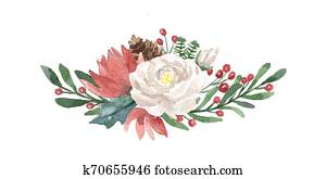 Winter Watercolor Bouquet Winter Watercolor Bouquet
