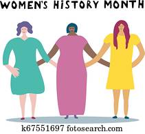 Women of different nationalities are embraced with each other